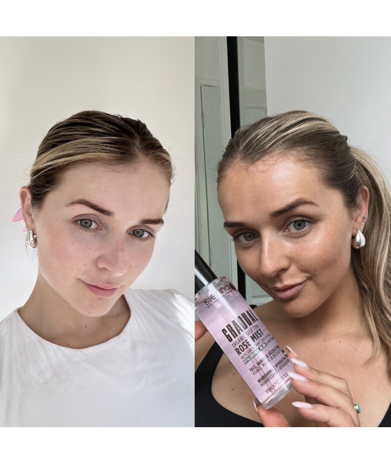 SIENNA X savaiminio įdegio rožių vandens dulksna GRADUAL ORGANIC ROSE MIST, 100ml