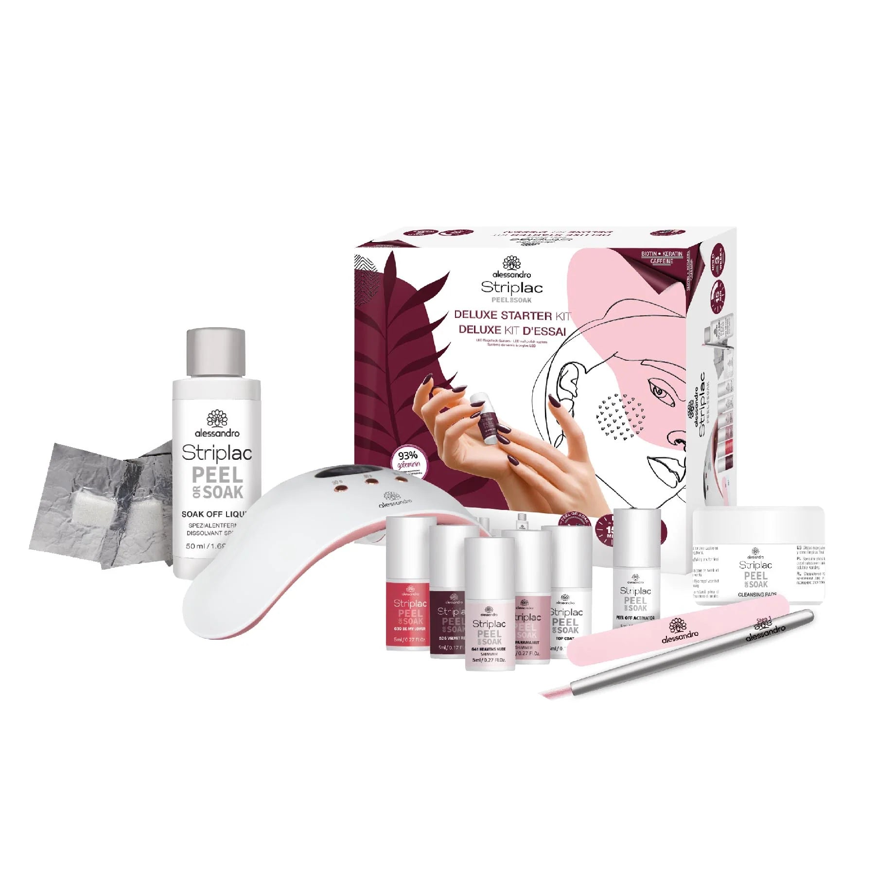 STRIPLAC DELUXE STARTER KIT lakavimo rinkinys (LED lempa + 4 spalvos +7 produktai)