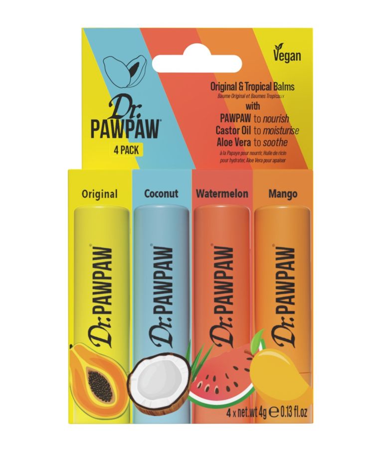 Dr. PAWPAW išsukami lūpų pieštukai su lengvu tropiniu aromatu