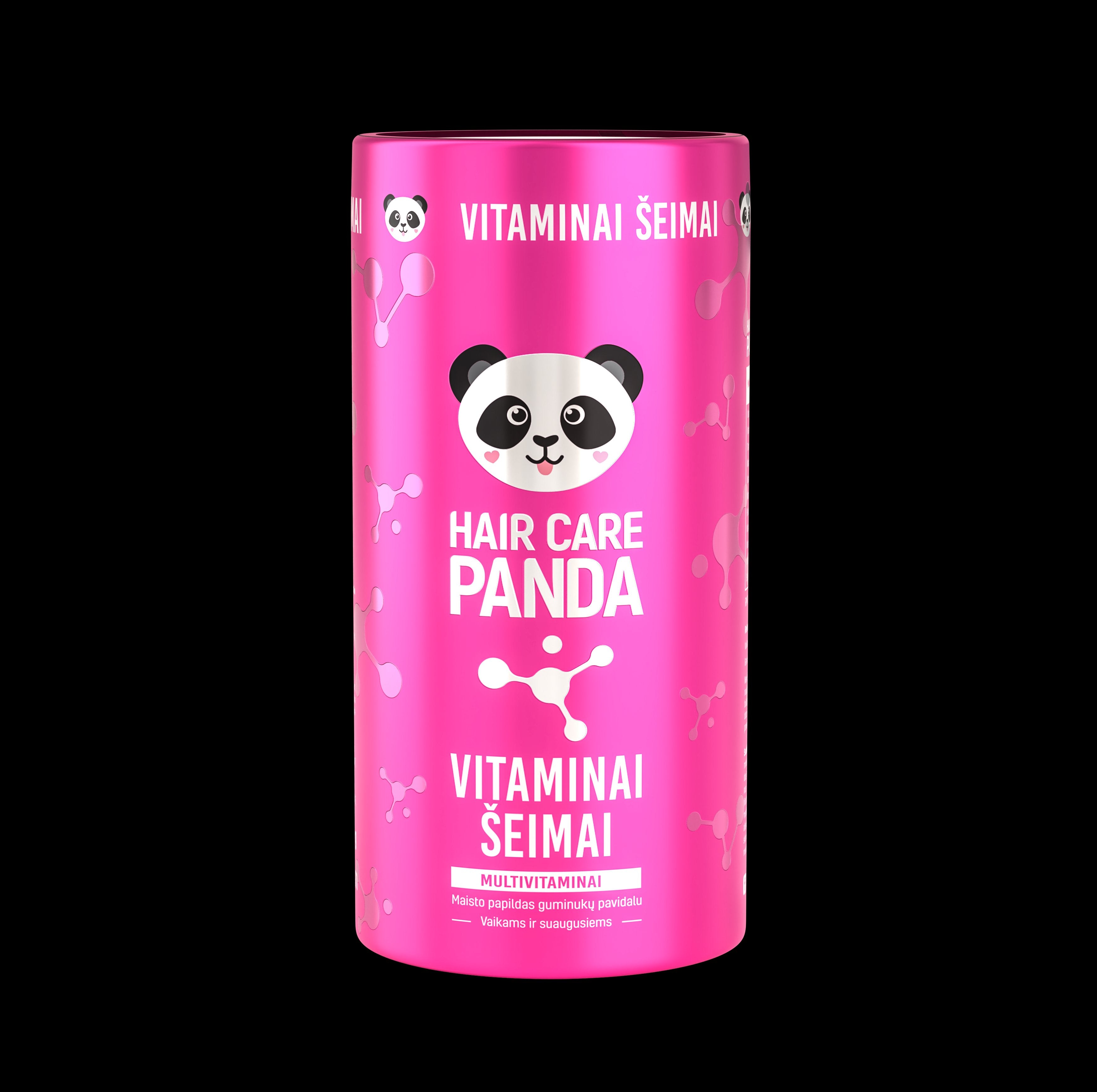 Maisto papildas „Hair Care Panda Vitaminai šeimai“,  300 g, 60 guminukų