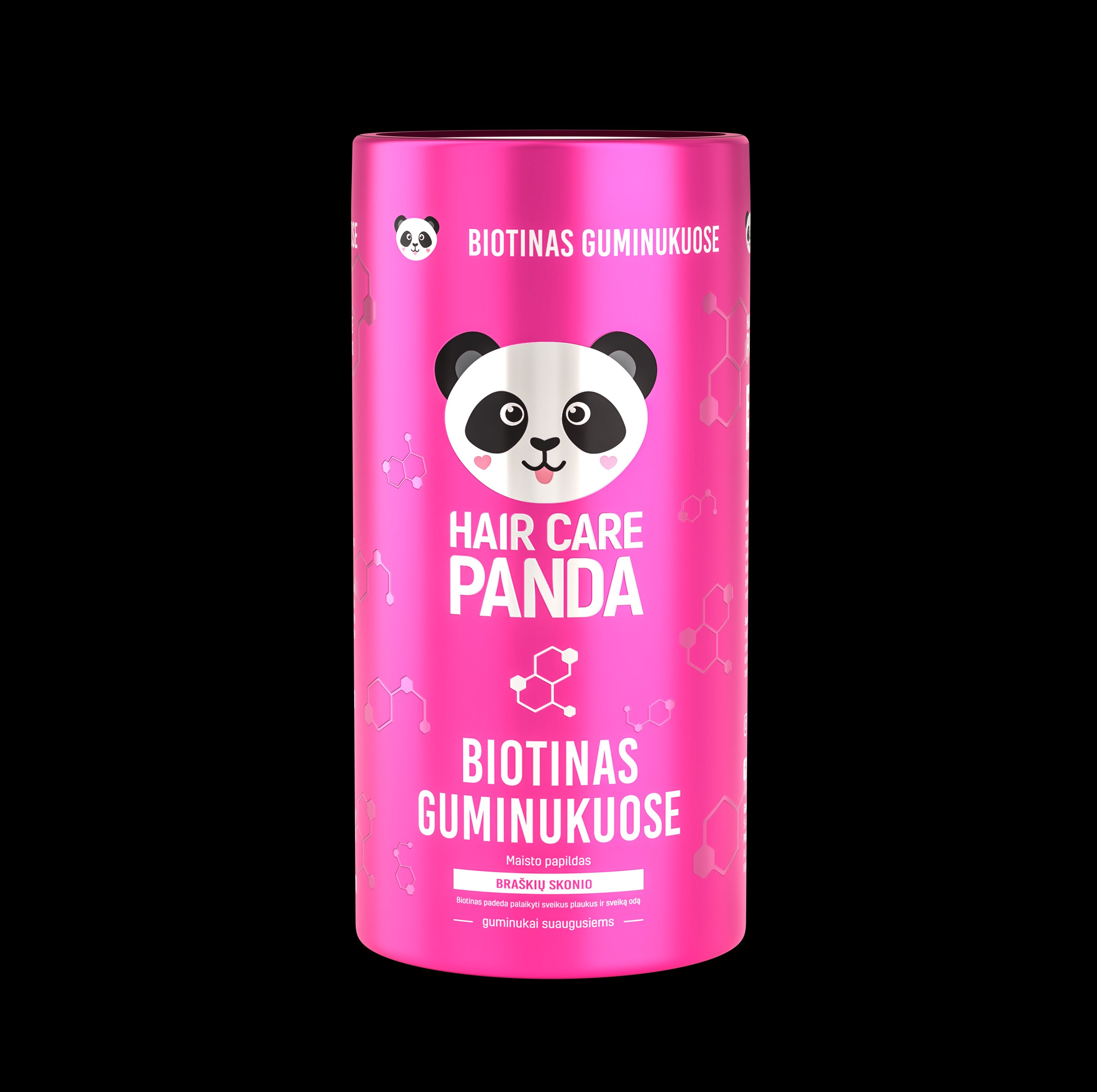 Maisto papildas „Hair Care Panda Biotinas guminukuose“, 60 guminukų