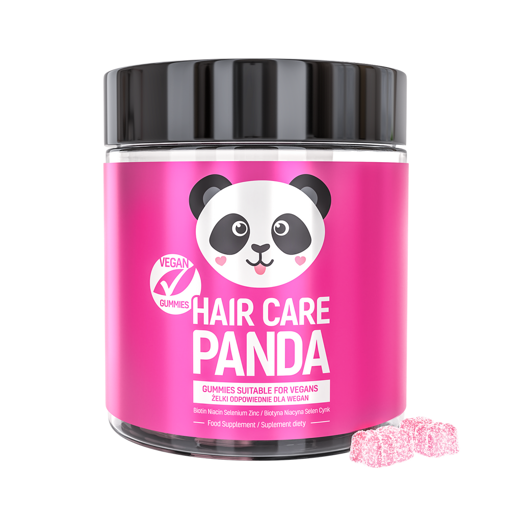Maisto papildas „Hair Care Panda“ plaukų priežiūrai, 300 g, 60 guminukų