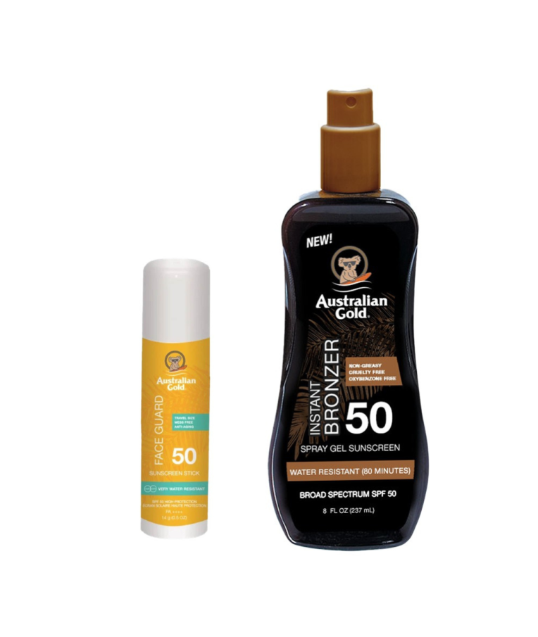 Australian Gold apsaugos nuo saulės rinkinys veido pieštukas SPF50 + apsauga kūnui SPF50