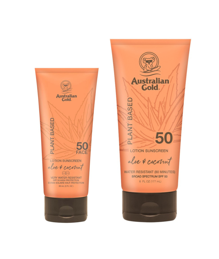 Australian Gold Plant Based apsaugos nuo saulės rinkinys SPF50 veidui + kūnui