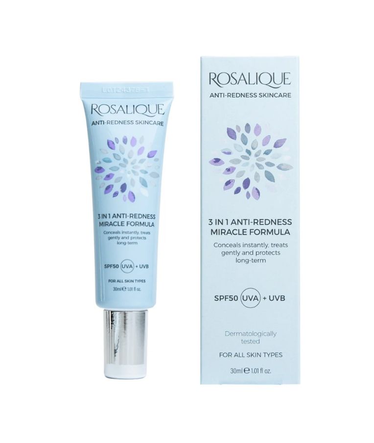 Rosalique 3 in 1 Anti-Redness Miracle Formula veido kremas raustančiai odai